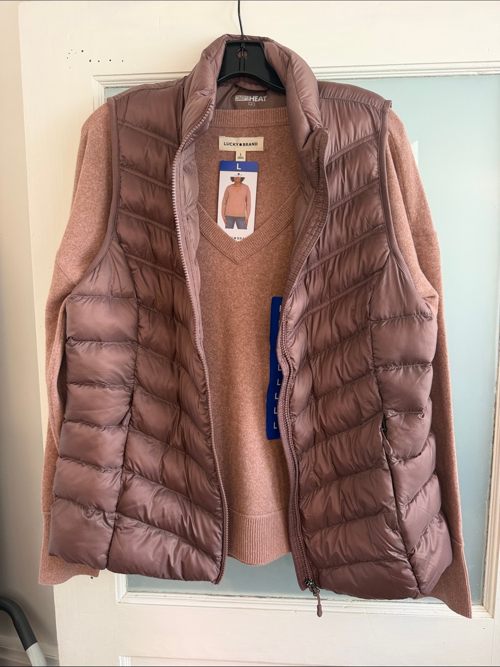Lucky Brand Dusty Mauve Quilted Puffer Vest - Women's